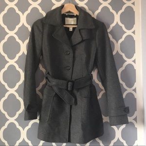 BANANA REPUBLIC PETITE XS BELTED ITALIAN WOOL COAT
